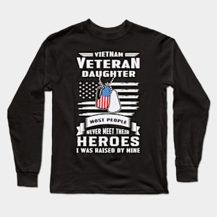 Vietnam Veteran Daughter Raised By A Hero Purple Long Sleeve T-Shirt